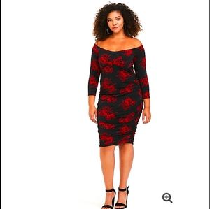 NWT TORRID FLORAL STUDIO KNIT BODYCON DRESS 5X